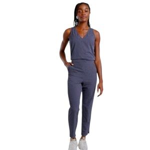 Athleta V-Neck Brooklyn Textured Jumpsuit Size 12